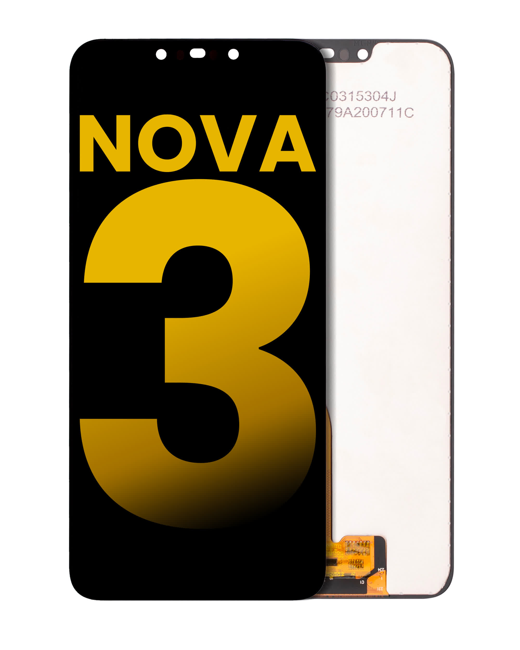 LCD Display ohne Rahmen für Huawei Nova 3 (professionell aufgearbeitet) (Black (Schwarz))