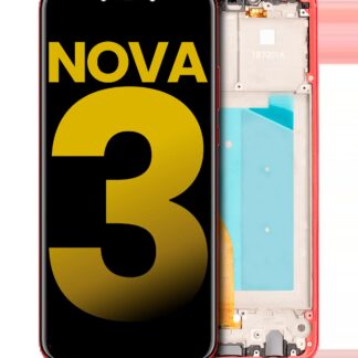 LCD Display mit Rahmen für Huawei Nova 3 (professionell aufgearbeitet) (Red (Rot))