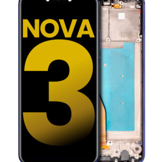 LCD Display mit Rahmen für Huawei Nova 3 (professionell aufgearbeitet) (Iris Purple)