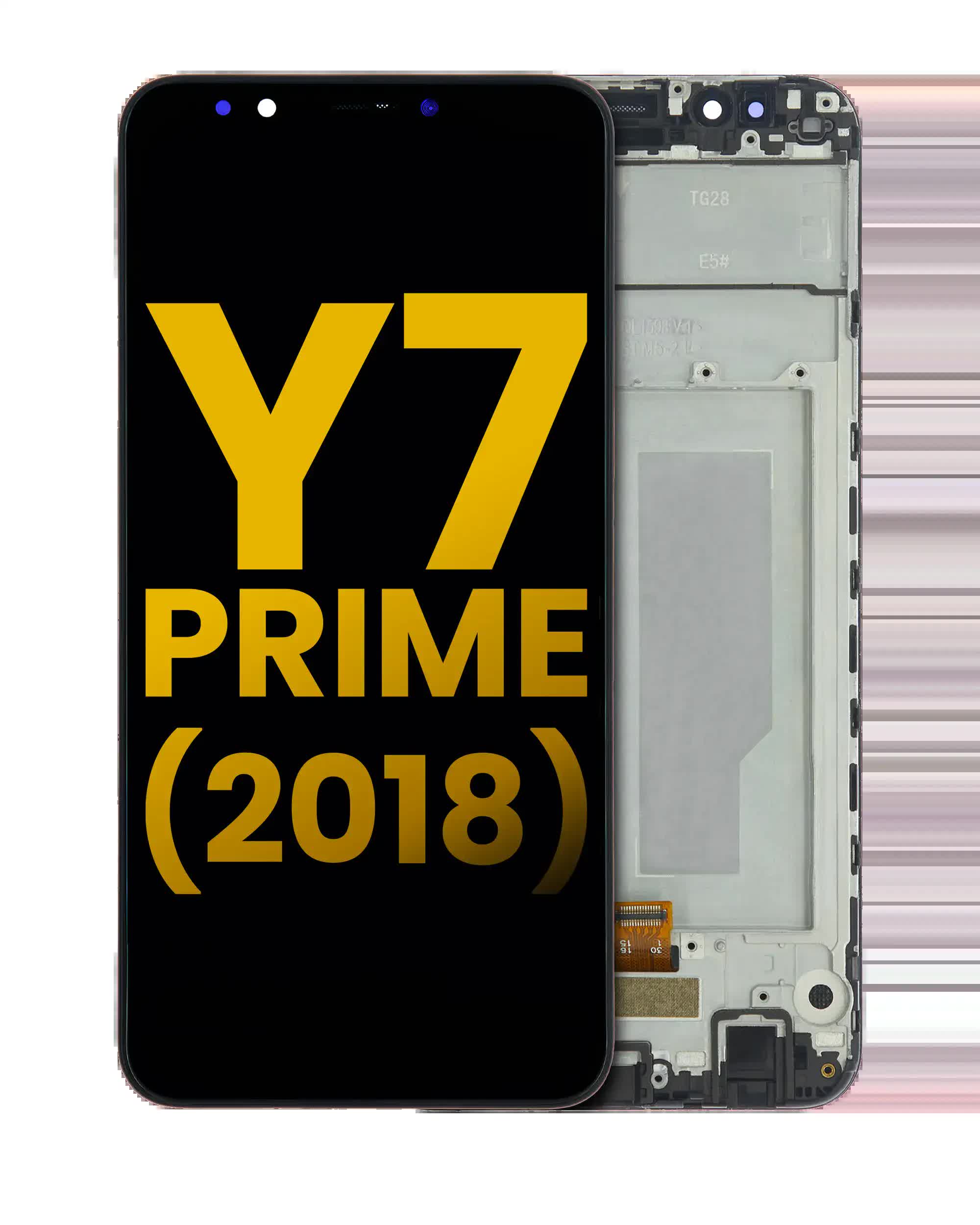 LCD Display mit Rahmen für Huawei Y7 Prime (2018) (professionell aufgearbeitet) (Black (Schwarz))