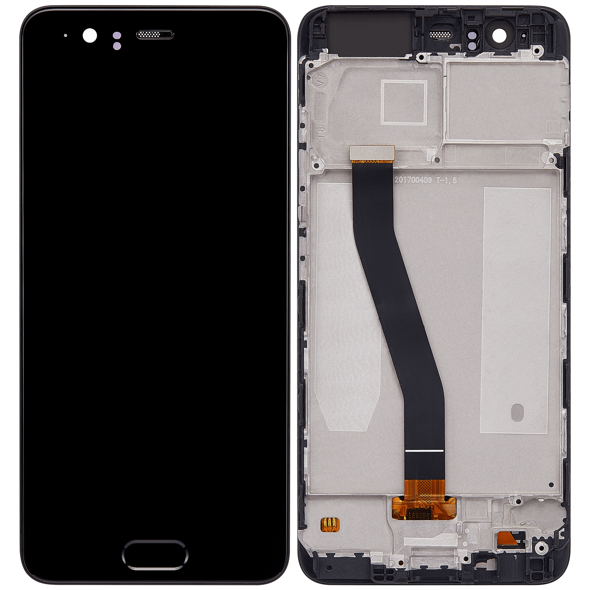 LCD Display mit Rahmen für Huawei P10 (professionell aufgearbeitet) (Black (Schwarz)) – Bild 2
