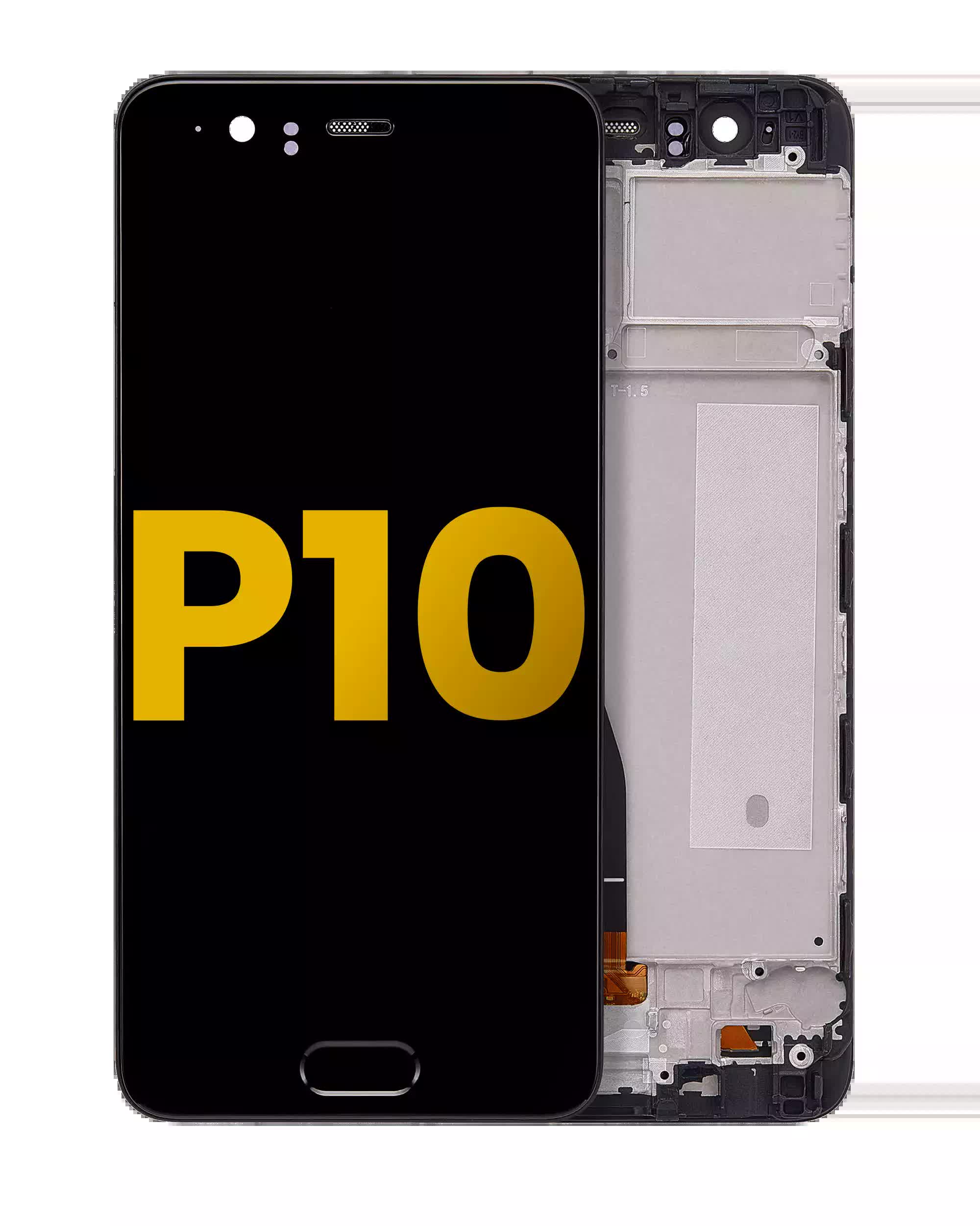 LCD Display mit Rahmen für Huawei P10 (professionell aufgearbeitet) (Black (Schwarz))