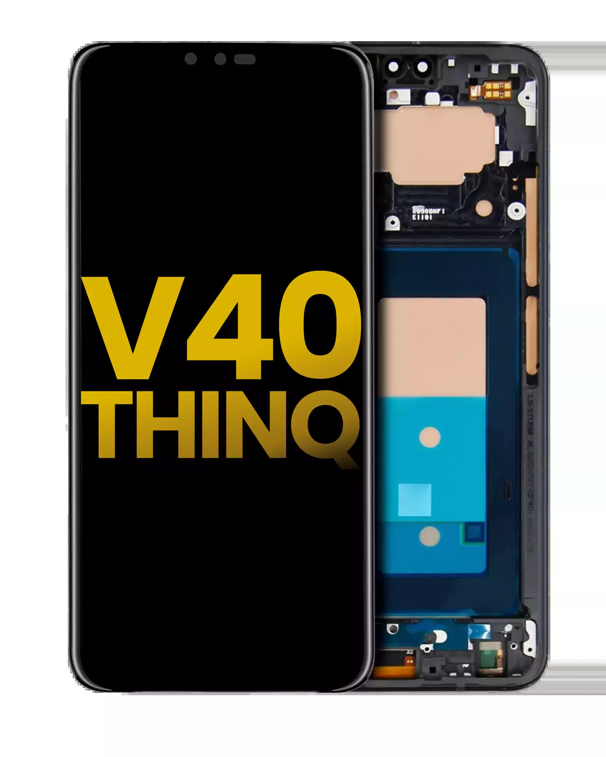 OLED Display mit Rahmen für LG V40 ThinQ (professionell aufgearbeitet) (Black (Schwarz))