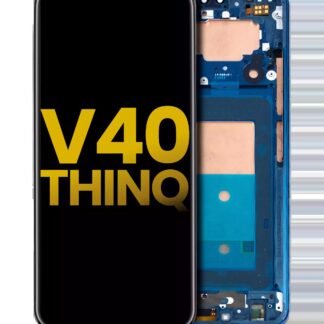 OLED Display mit Rahmen für LG V40 ThinQ (professionell aufgearbeitet) (Blue (Blau))
