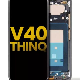 OLED Display mit Rahmen für LG V40 ThinQ (professionell aufgearbeitet) (Platinum Gray)