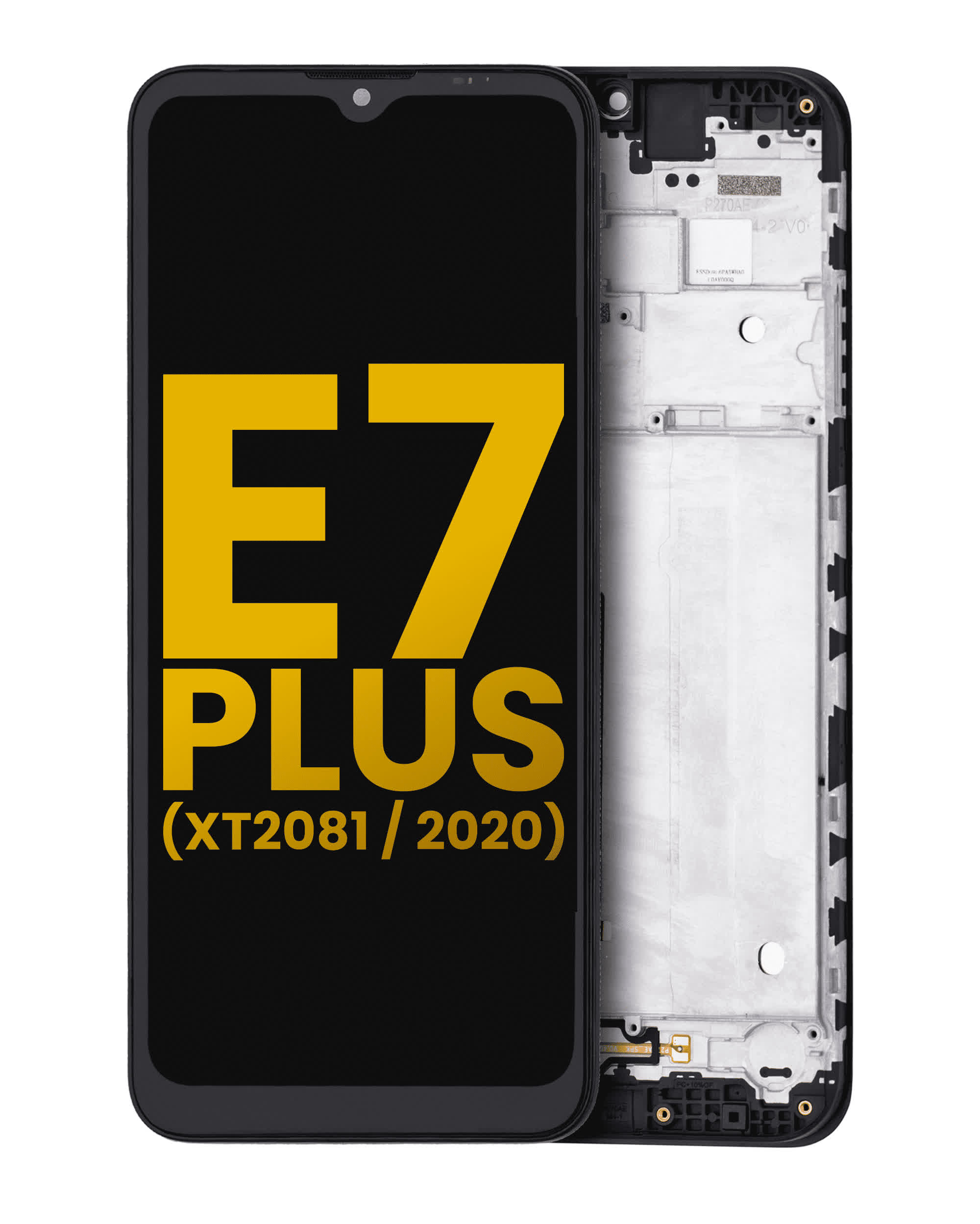 LCD Display mit Rahmen für Motorola Moto E7 Plus (XT2081 / 2020) (professionell aufgearbeitet)