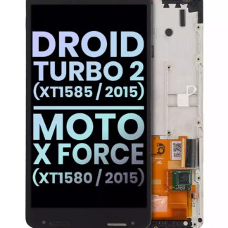 LCD Display mit Rahmen für Droid Turbo 2 (XT1585 / 2015) / Moto X Force (XT1580 / 2015) (Original) (Black (Schwarz))