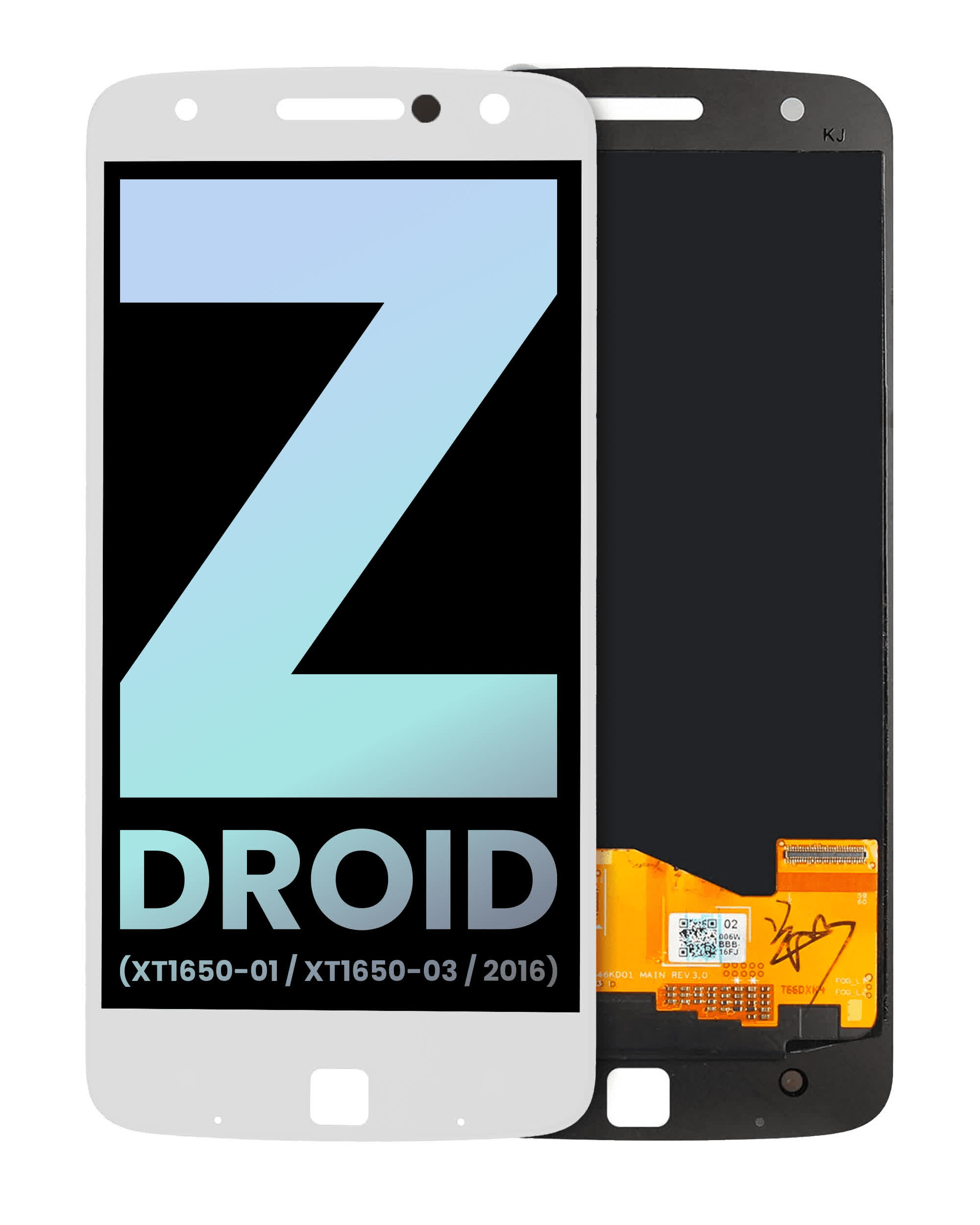 LCD Display ohne Rahmen für Motorola Moto Z Droid (XT1650-01 / XT1650-03 / 2016) (Original) (White (Weiß))