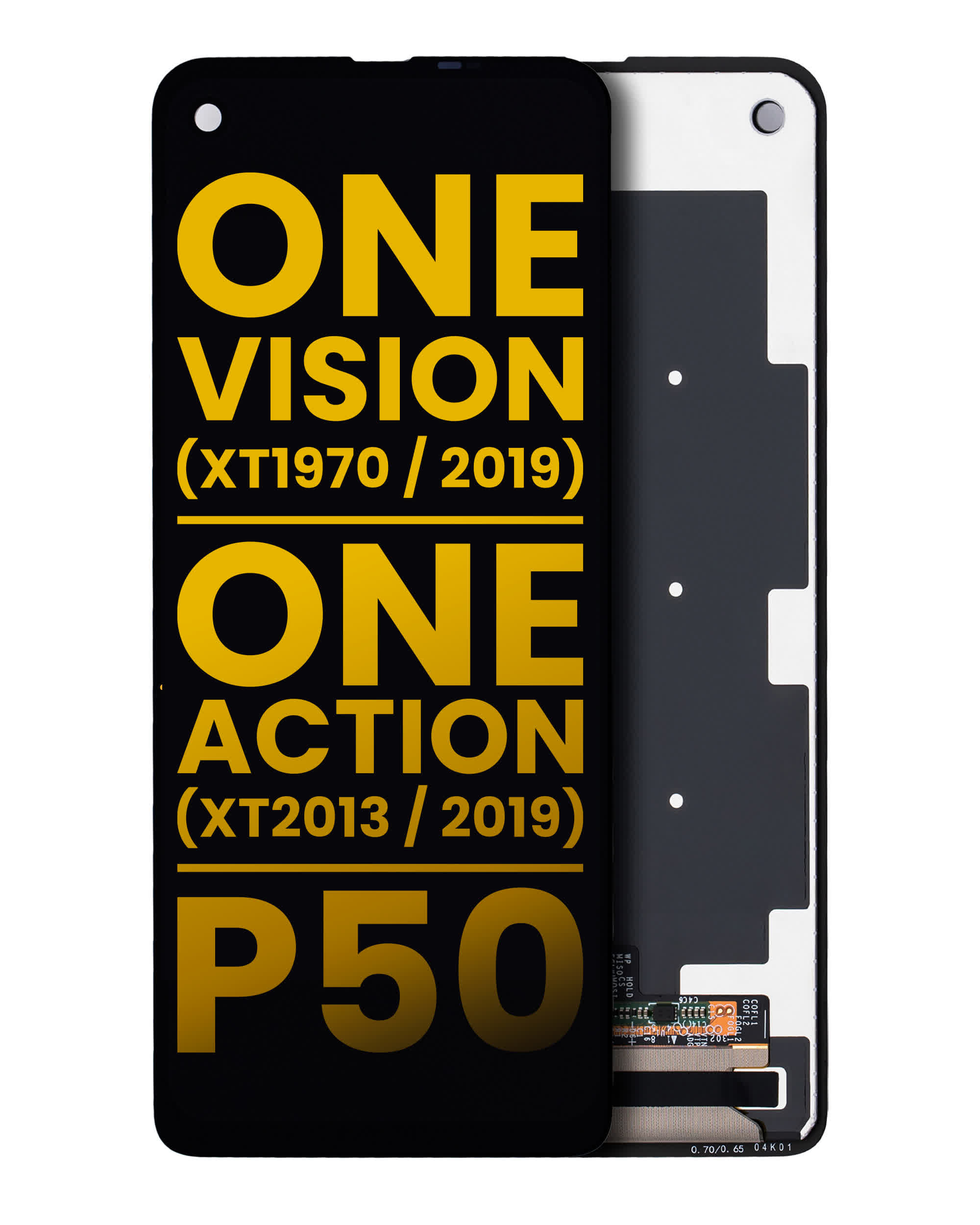 LCD Display ohne Rahmen für Motorola One Vision (XT1970 / 2019) / One Action (XT2013 / 2019) / P50 (professionell aufgearbeitet)