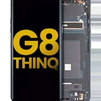 OLED Display mit Rahmen für LG G8 ThinQ (professionell aufgearbeitet) (Aurora Black)