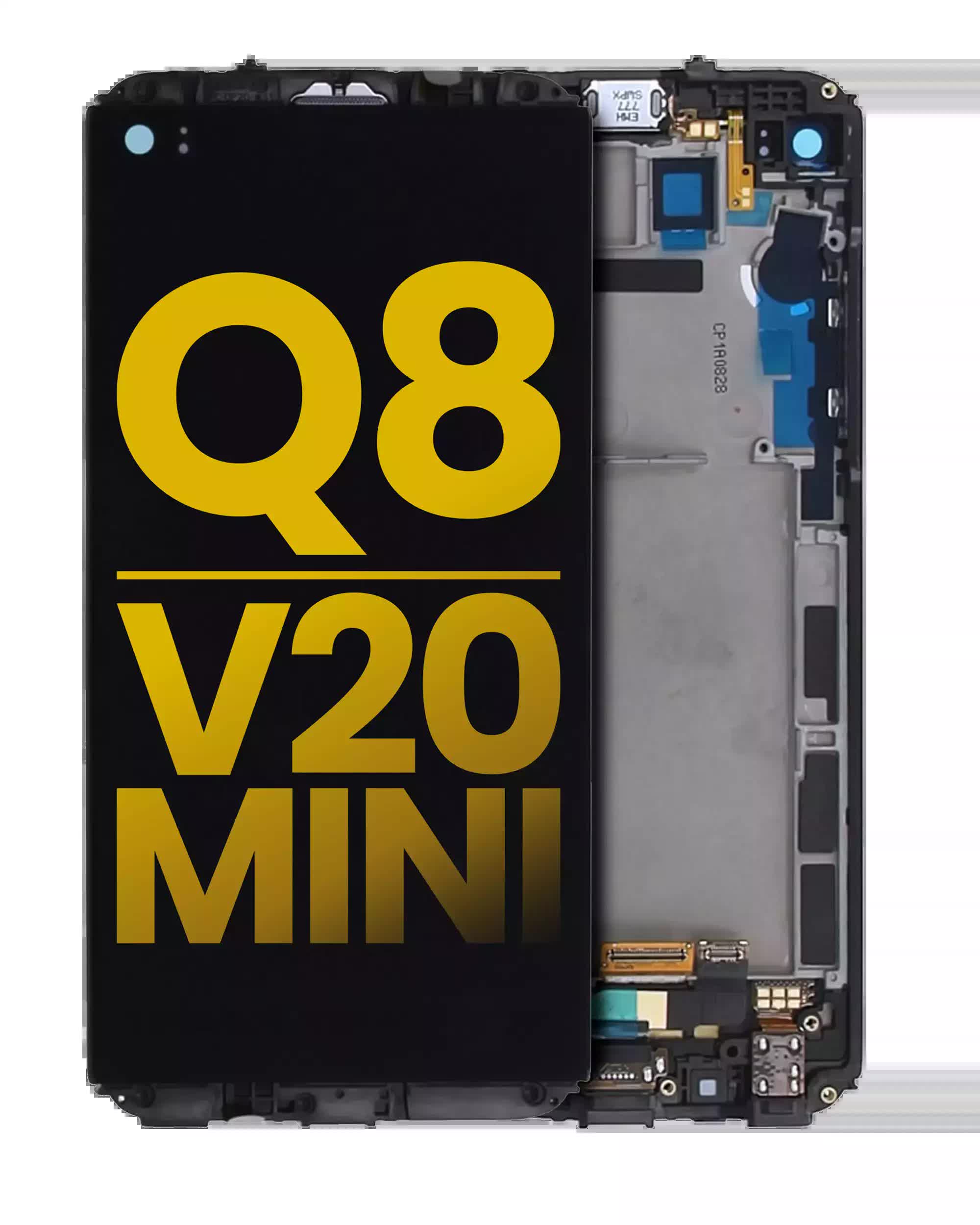 LCD Display mit Rahmen für LG Q8 (H970 / 2017) / V20 Mini (professionell aufgearbeitet)