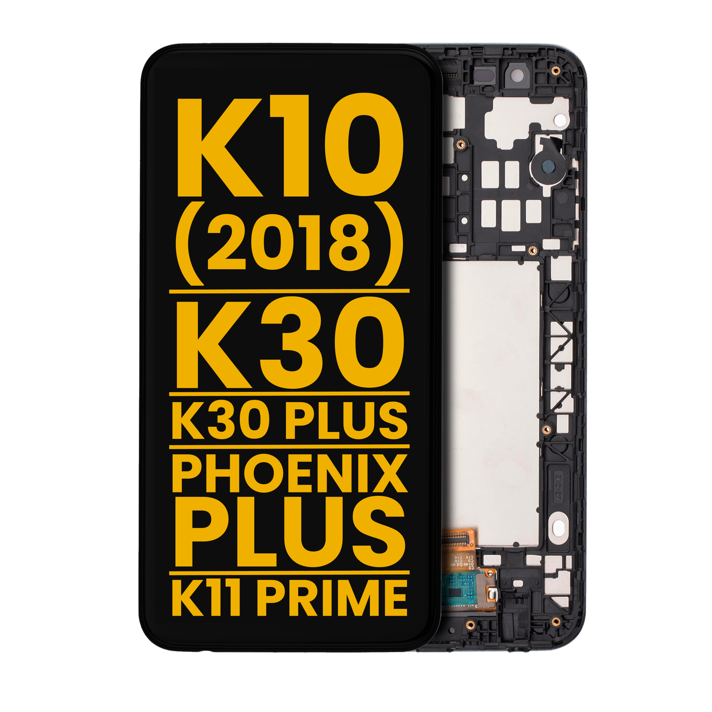 LCD Display mit Rahmen für LG K40 (2019 / X420) / K12 Plus (professionell aufgearbeitet) (Black (Schwarz)) – Bild 2