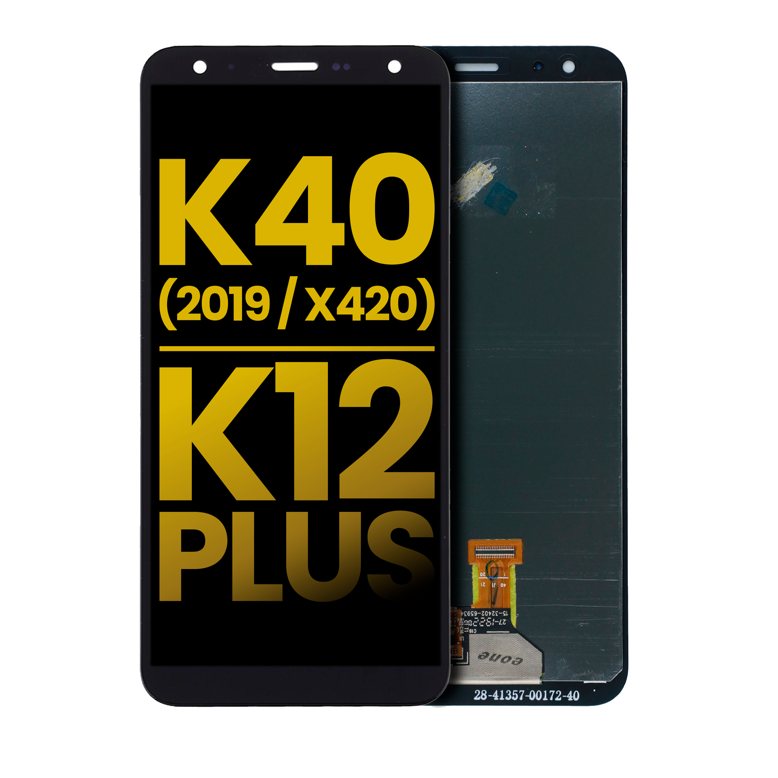 LCD Display mit Rahmen für LG K40 (2019 / X420) / K12 Plus (professionell aufgearbeitet) (Black (Schwarz)) – Bild 3