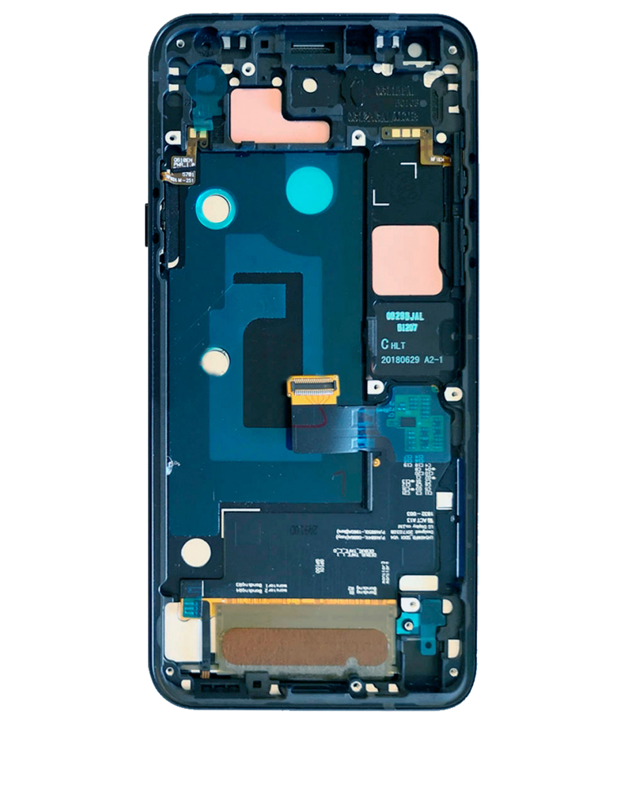 LCD Display mit Rahmen für LG Q7 / Q7 Plus / Q7 Alpha (professionell aufgearbeitet) (Light Blue) – Bild 3