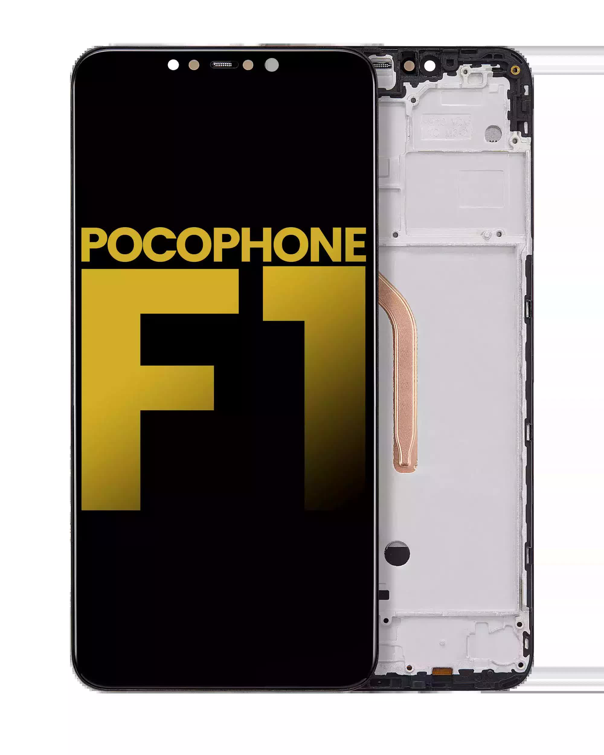LCD Display mit Rahmen für Xiaomi Pocophone F1 (Aftermarket Plus)