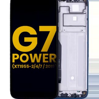 LCD Display mit Rahmen für Motorola Moto G7 Power (XT1955-2/4/7 / 2019) (International Version) (154MM) (professionell aufgearbeitet) (Marine Blue)