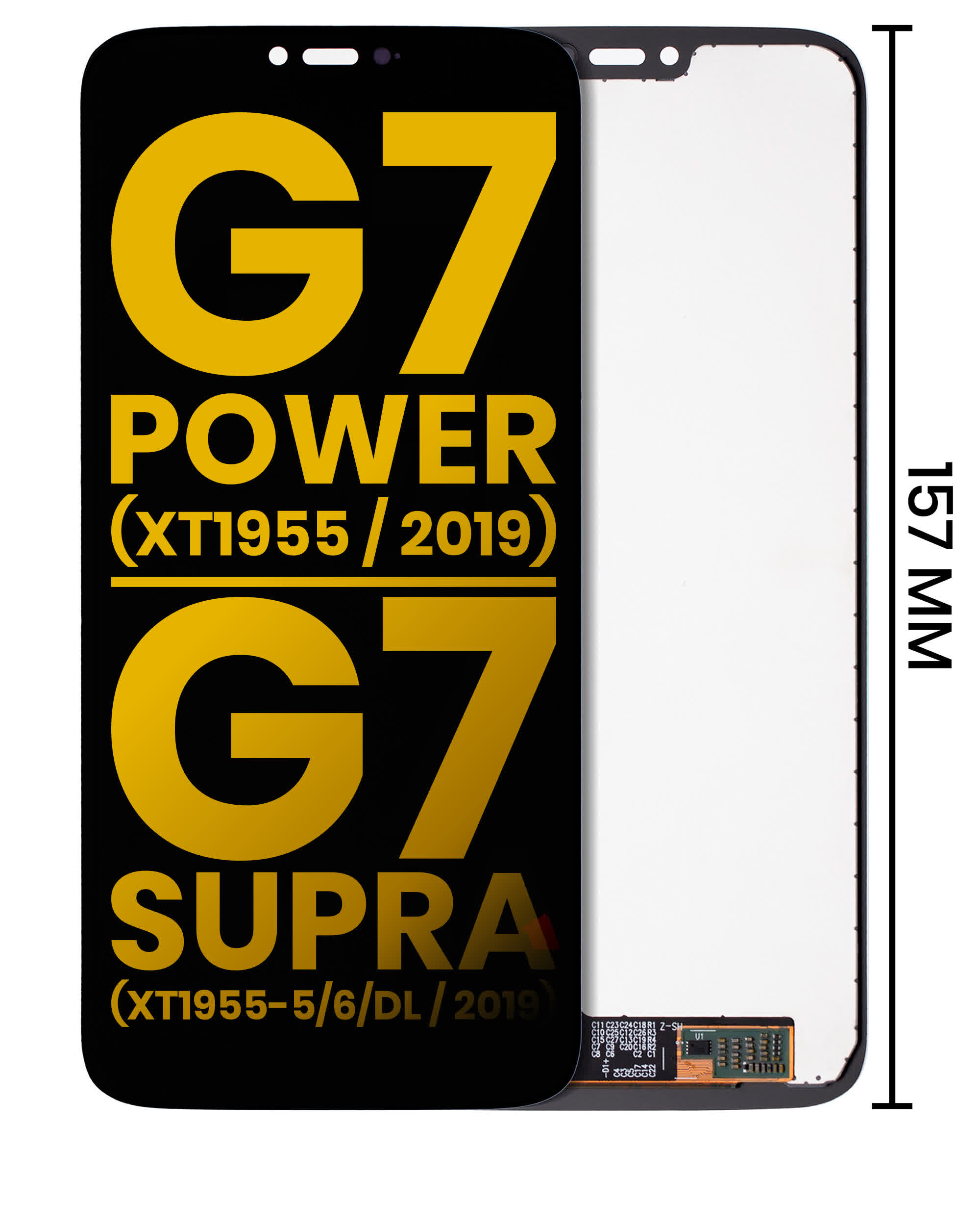 LCD Display ohne Rahmen für Motorola Moto G7 Power (XT1955 / 2019) / G7 Supra (XT1955-5/6/DL / 2019) (US-Version) (157MM) (professionell aufgearbeitet) (