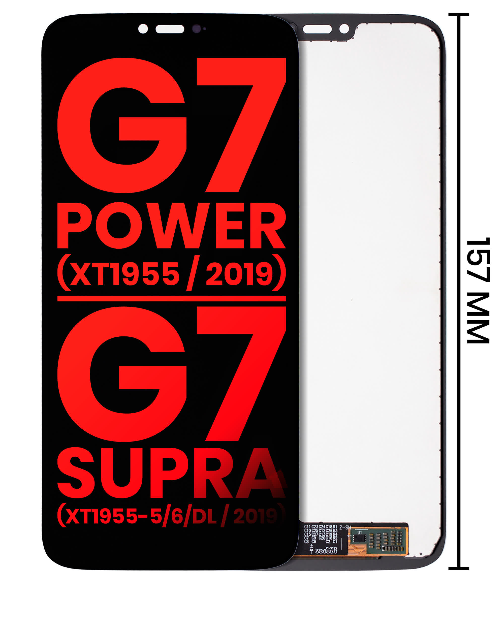 LCD Display ohne Rahmen für Motorola Moto G7 Power (XT1955 / 2019) / G7 Supra (XT1955-5/6/DL / 2019) (US-Version) (157MM) (Aftermarket Plus) (All C