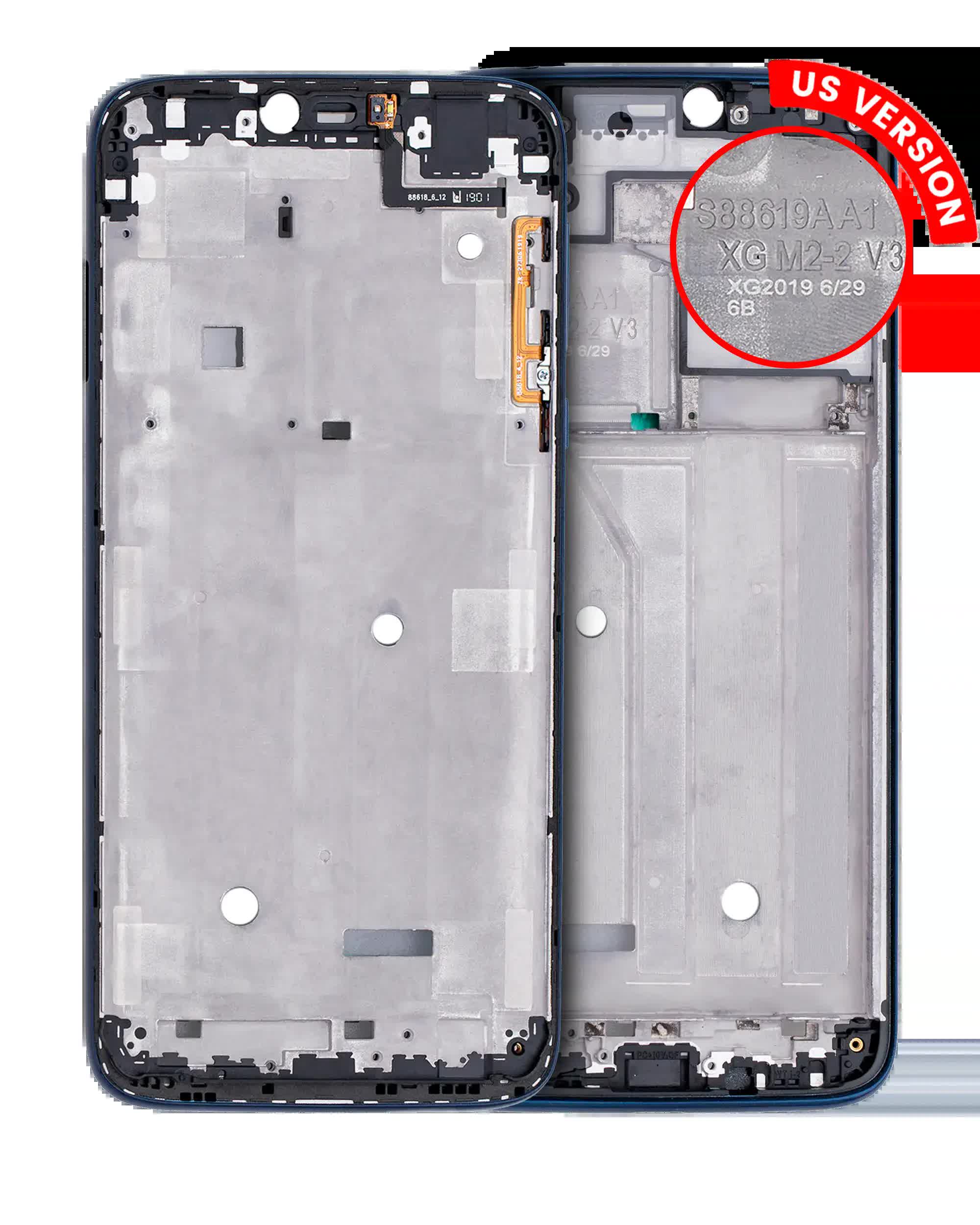 Mittelrahmen + LCD-Rahmen für Motorola Moto G7 Power (XT1955 / 2019) (US-Version) (Marine Blue) (2-teiliges Set)