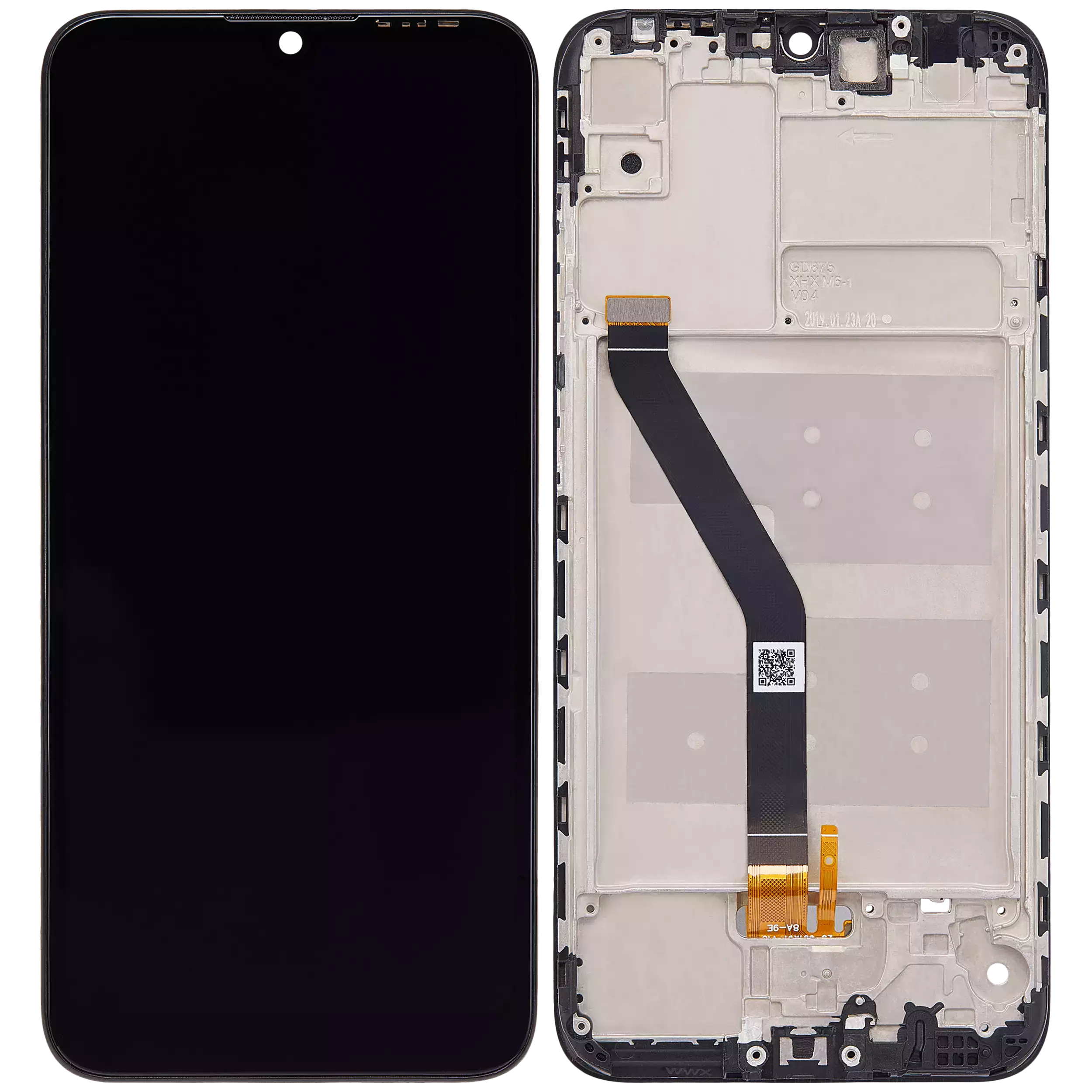 LCD Display mit Rahmen für Huawei Y6 (2019) (professionell aufgearbeitet) (Midnight Black (Schwarz)) – Bild 2
