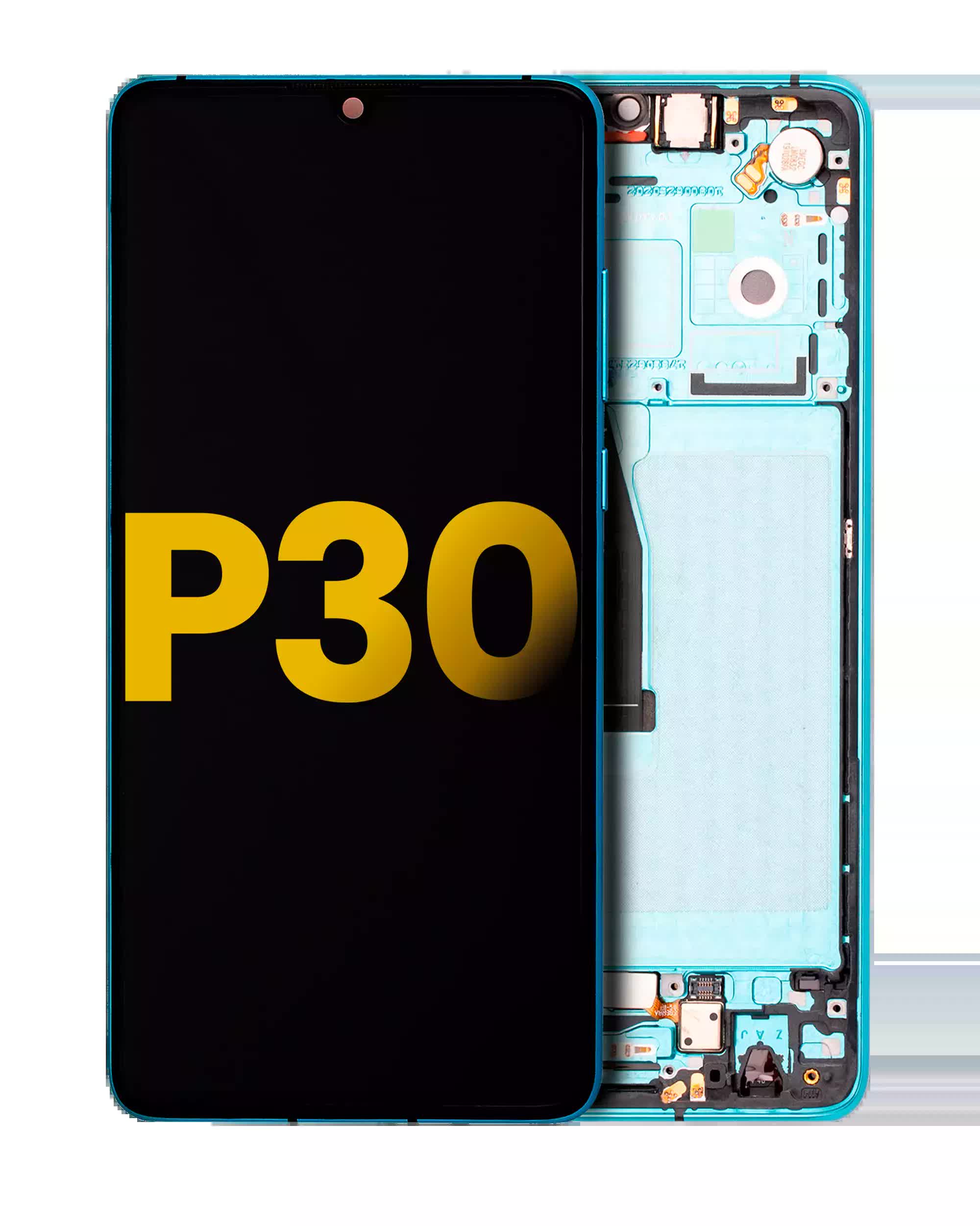 OLED Display mit Rahmen für Huawei P30 (2019) (professionell aufgearbeitet) (Aurora)
