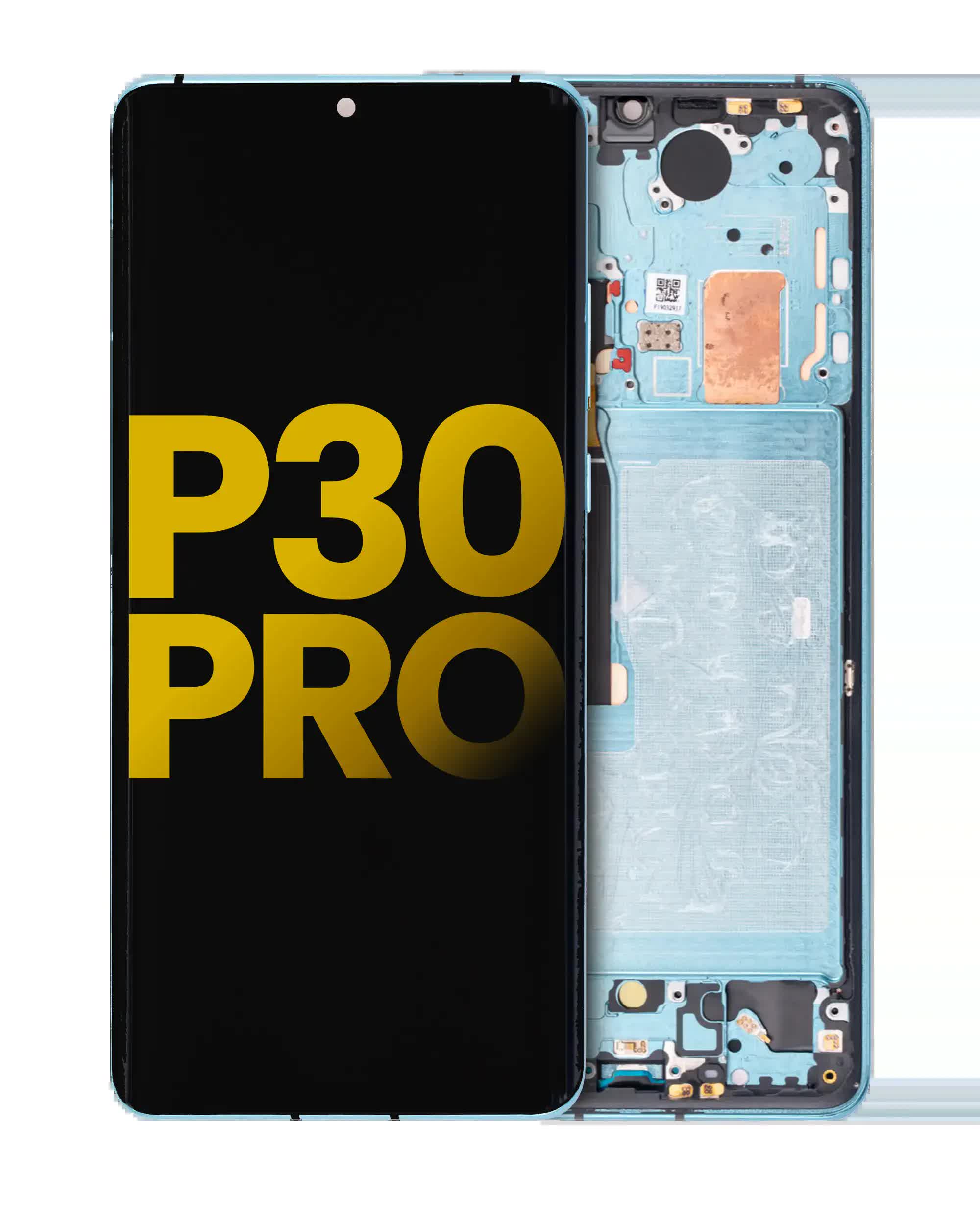 OLED Display mit Rahmen für Huawei P30 Pro (Aftermarket Plus) (Aurora)