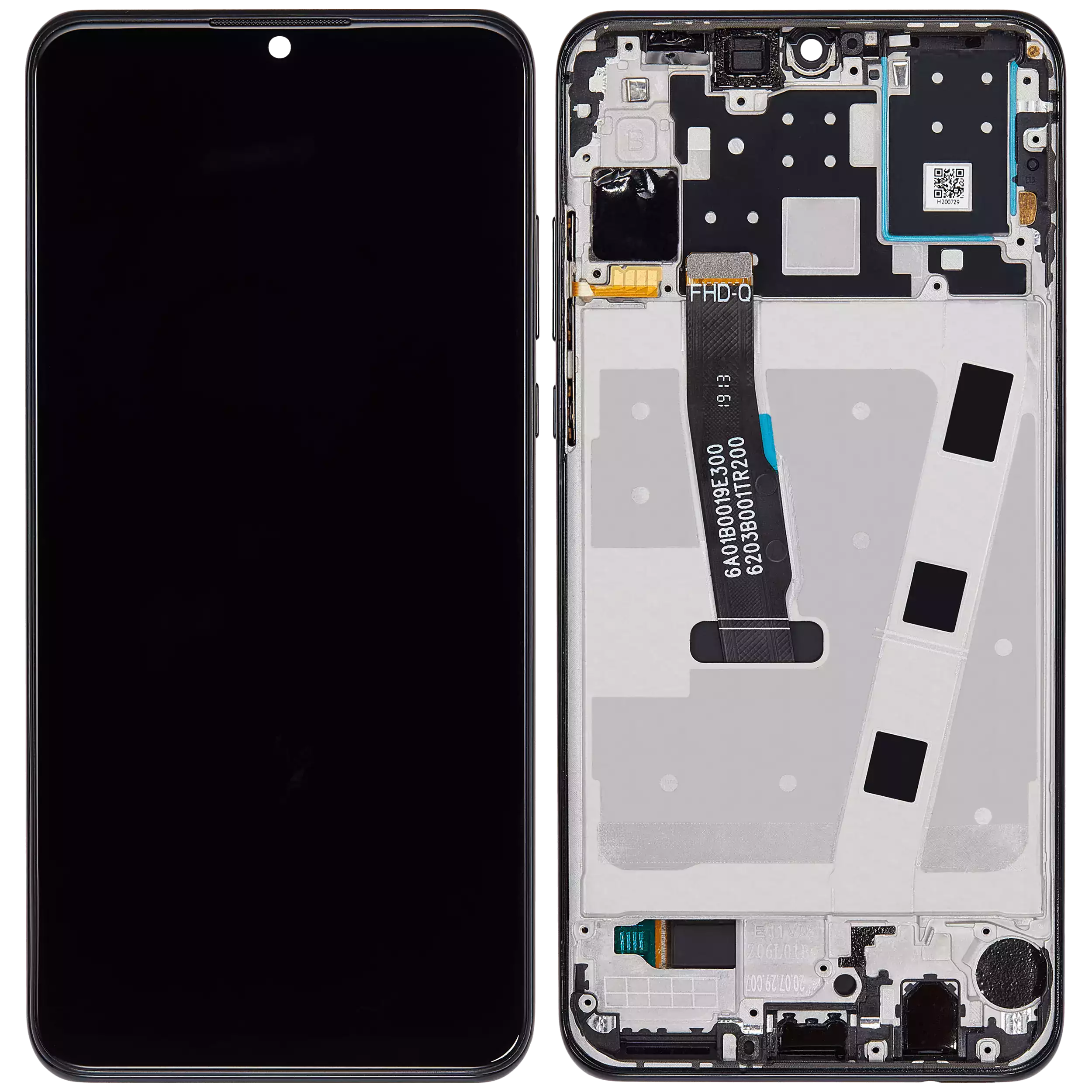 LCD Display mit Rahmen für Huawei P30 Lite / Nova 4e (professionell aufgearbeitet) (6GB RAM) (Midnight Black (Schwarz)) – Bild 2