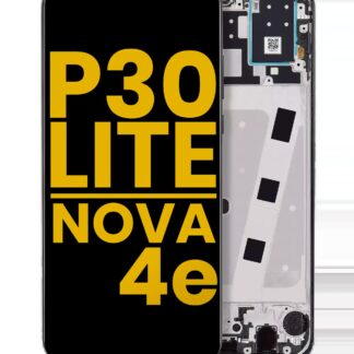 LCD Display mit Rahmen für Huawei P30 Lite / Nova 4e (professionell aufgearbeitet) (6GB RAM) (Midnight Black (Schwarz))