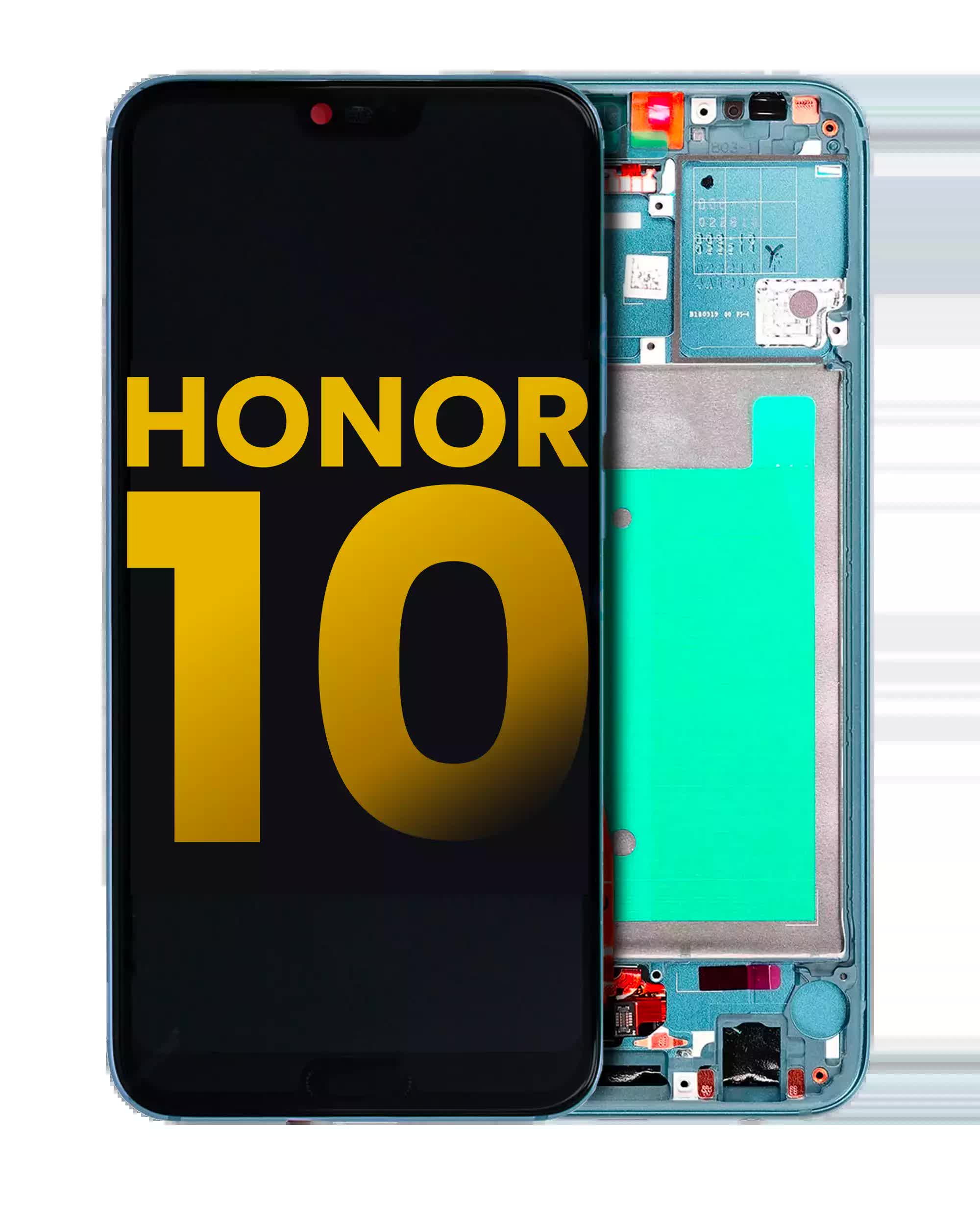 LCD Display mit Rahmen für Huawei Honor 10 (professionell aufgearbeitet) (Glacier Gray)