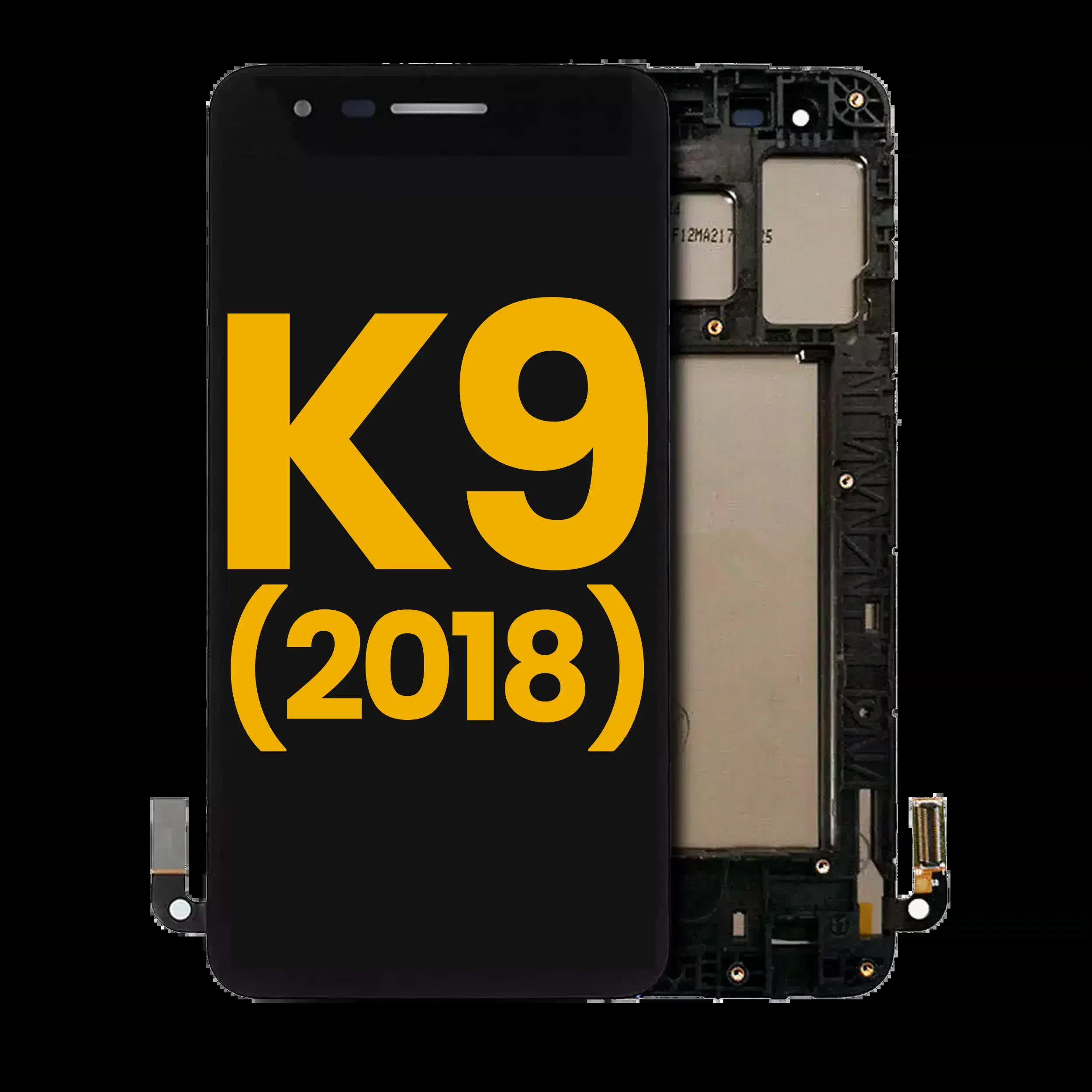 LCD Display mit Rahmen für LG K9 (2018) (professionell aufgearbeitet) (Black (Schwarz))