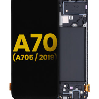 OLED Display mit Rahmen für Samsung Galaxy A70 (A705 / 2019) (professionell aufgearbeitet)