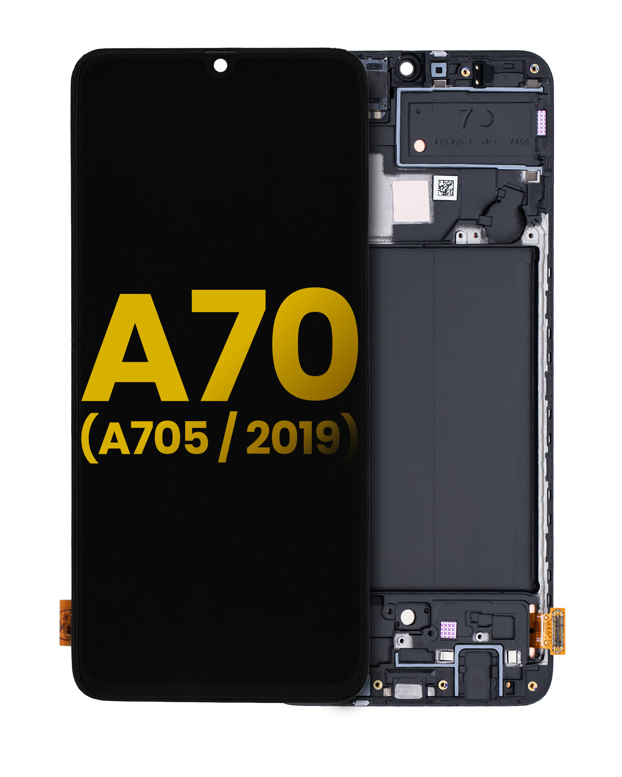 OLED Display mit Rahmen für Samsung Galaxy A70 (A705 / 2019) (professionell aufgearbeitet)