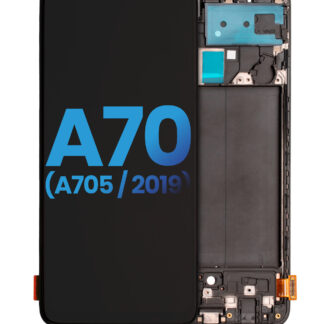 LCD Display mit Rahmen für Samsung Galaxy A70 (A705 / 2019) (ohne Fingerabdrucksensor) (Aftermarket: Incell)