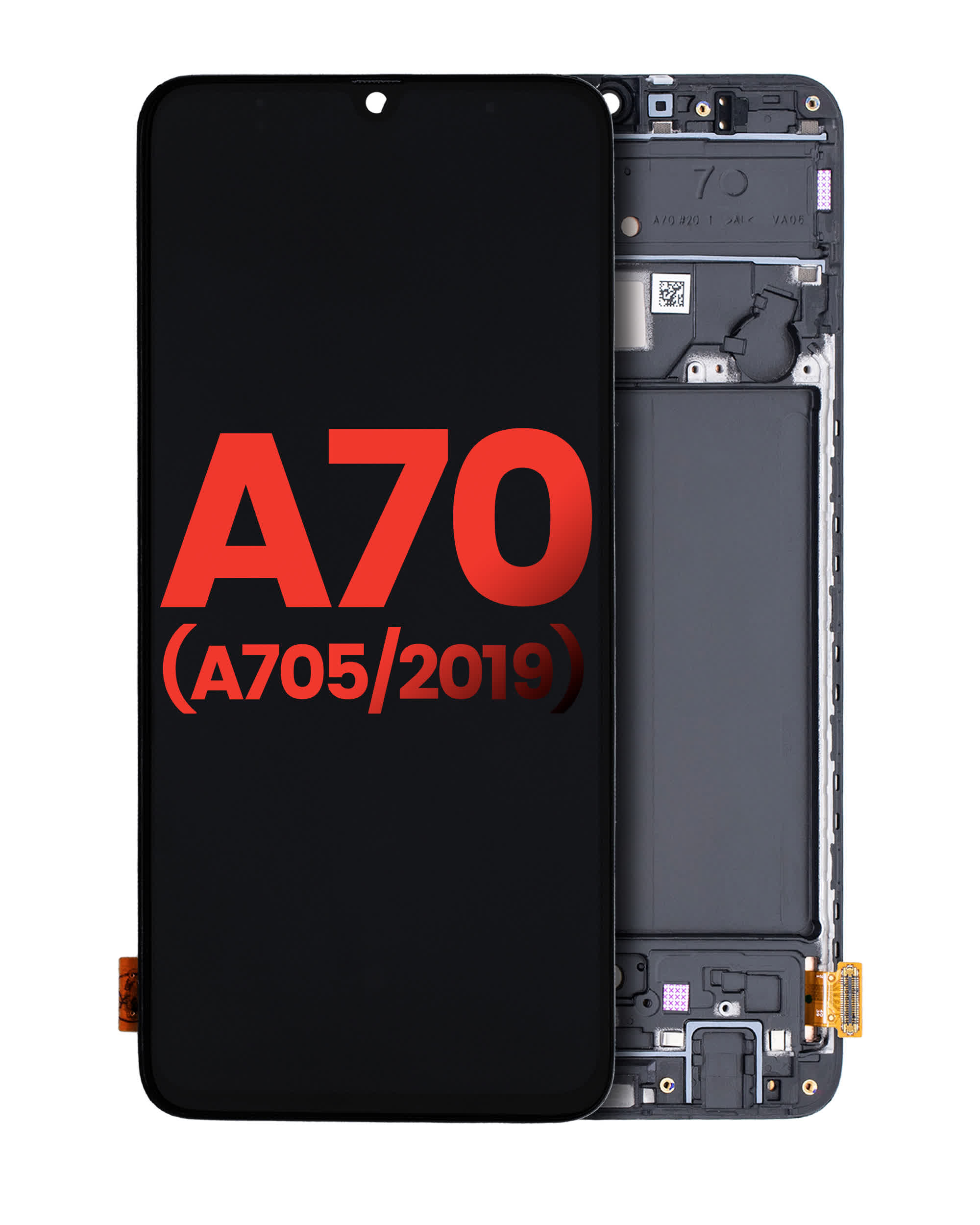 OLED Display mit Rahmen für Samsung Galaxy A70 (A705 / 2019) (6.67") (Aftermarket Plus)