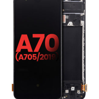 OLED Display mit Rahmen für Samsung Galaxy A70 (A705 / 2019) (6.33") (Aftermarket Plus)