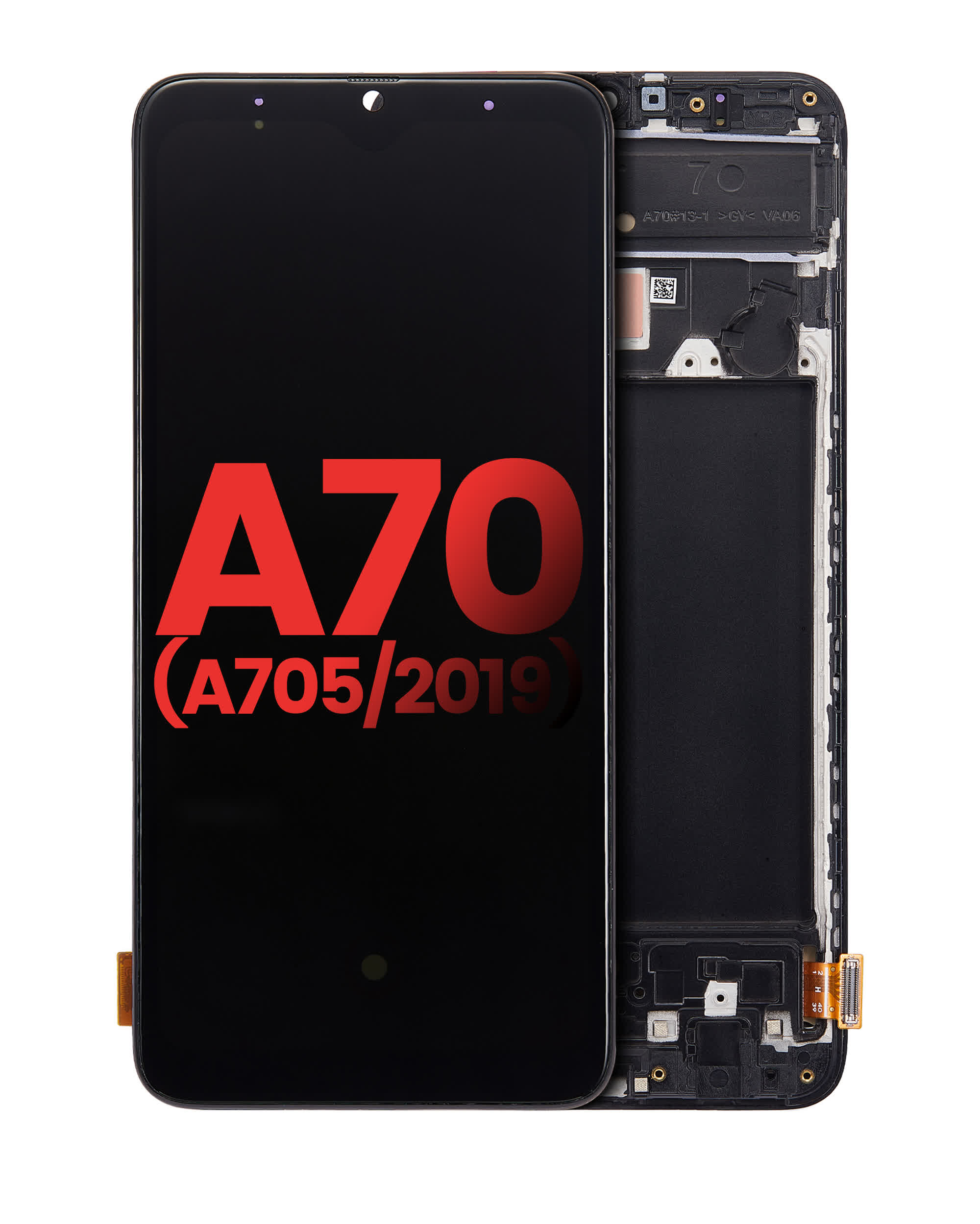 OLED Display mit Rahmen für Samsung Galaxy A70 (A705 / 2019) (6.33") (Aftermarket Plus)