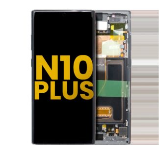 OLED Display mit Rahmen für Samsung Galaxy Note 10 Plus / 5G (professionell aufgearbeitet) (Aura Black)