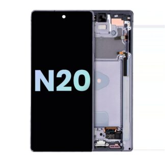 OLED Display mit Rahmen für Samsung Galaxy Note 20 5G (Service Pack) (Mystic Gray)