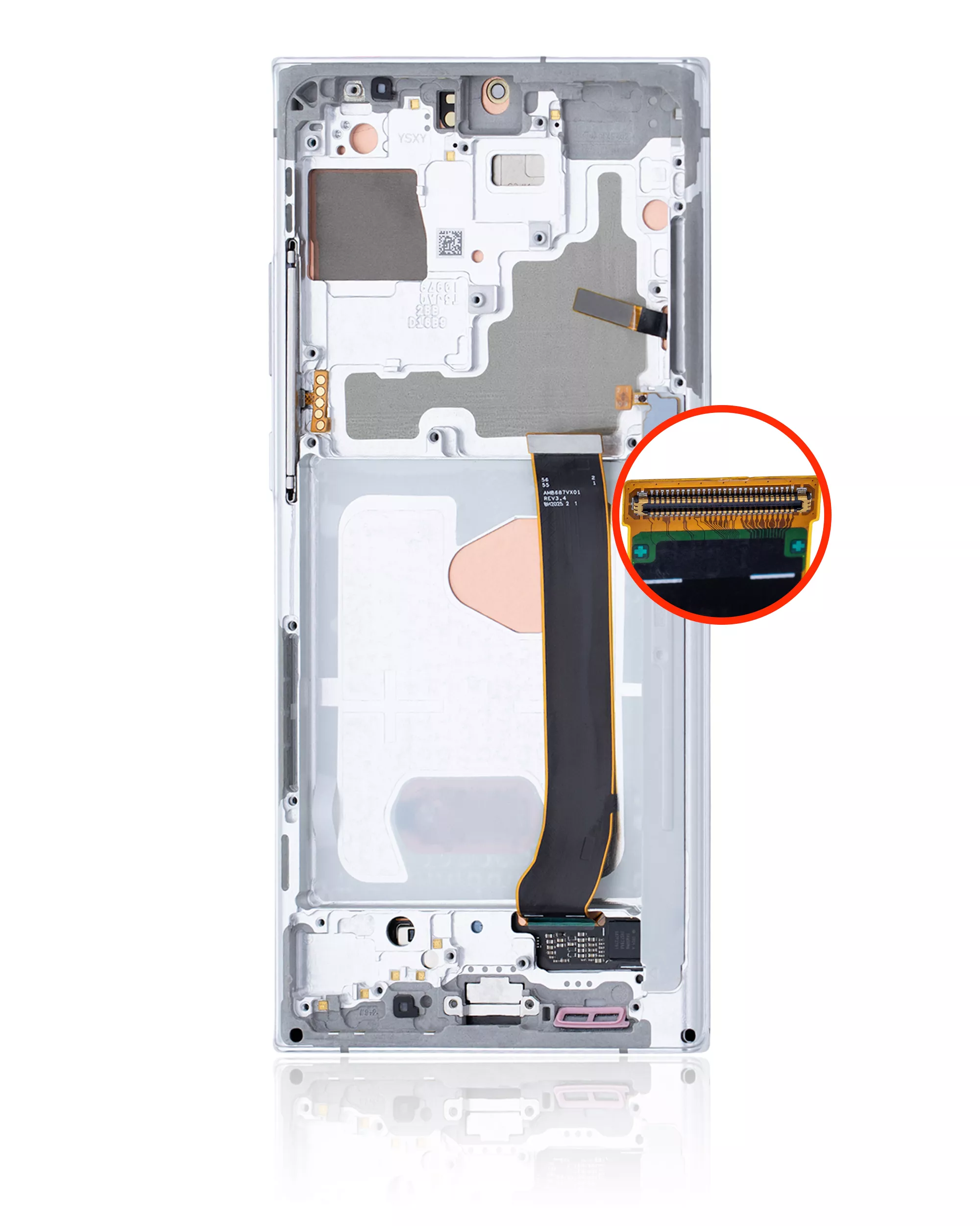 OLED Display mit Rahmen für Samsung Galaxy Note 20 Ultra 5G (Service Pack) (Mystic White) – Bild 3
