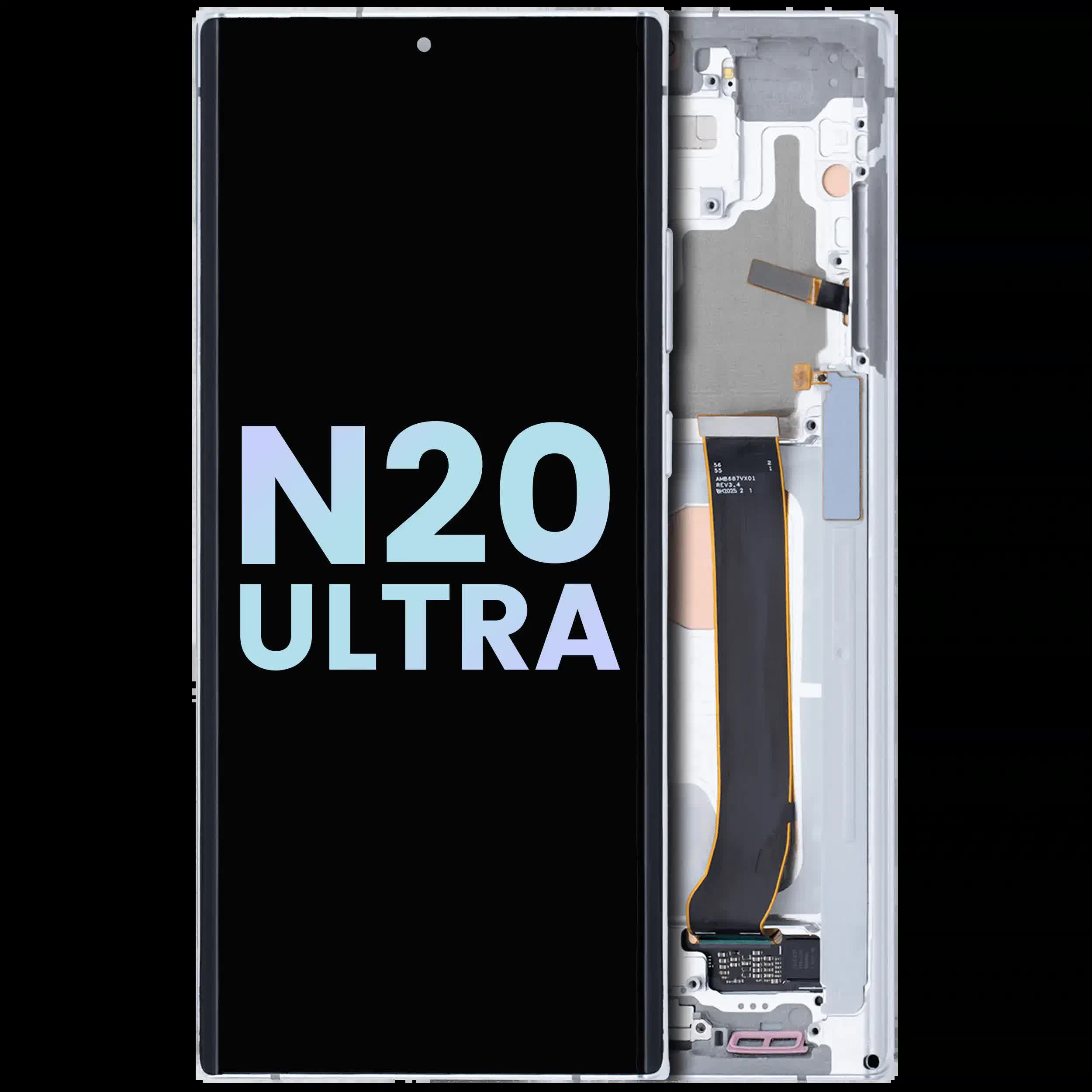 OLED Display mit Rahmen für Samsung Galaxy Note 20 Ultra 5G (Service Pack) (Mystic White)