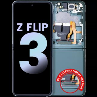 Inner OLED Display mit Rahmen für Samsung Galaxy Z Flip 3 5G (US & International) (Service Pack) (Green (Grün))