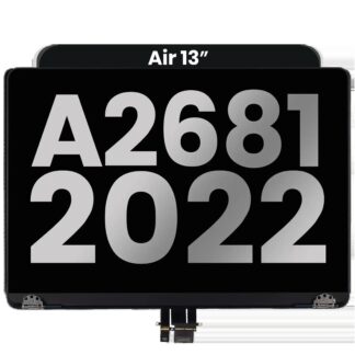 komplette LCD-Displayeinheit für MacBook Air 13" (A2681 / Mid 2022) (vormontiert Lid Angle Sensor Kabel) (ausgebautes Originalteil: Grade B) (Midnight)