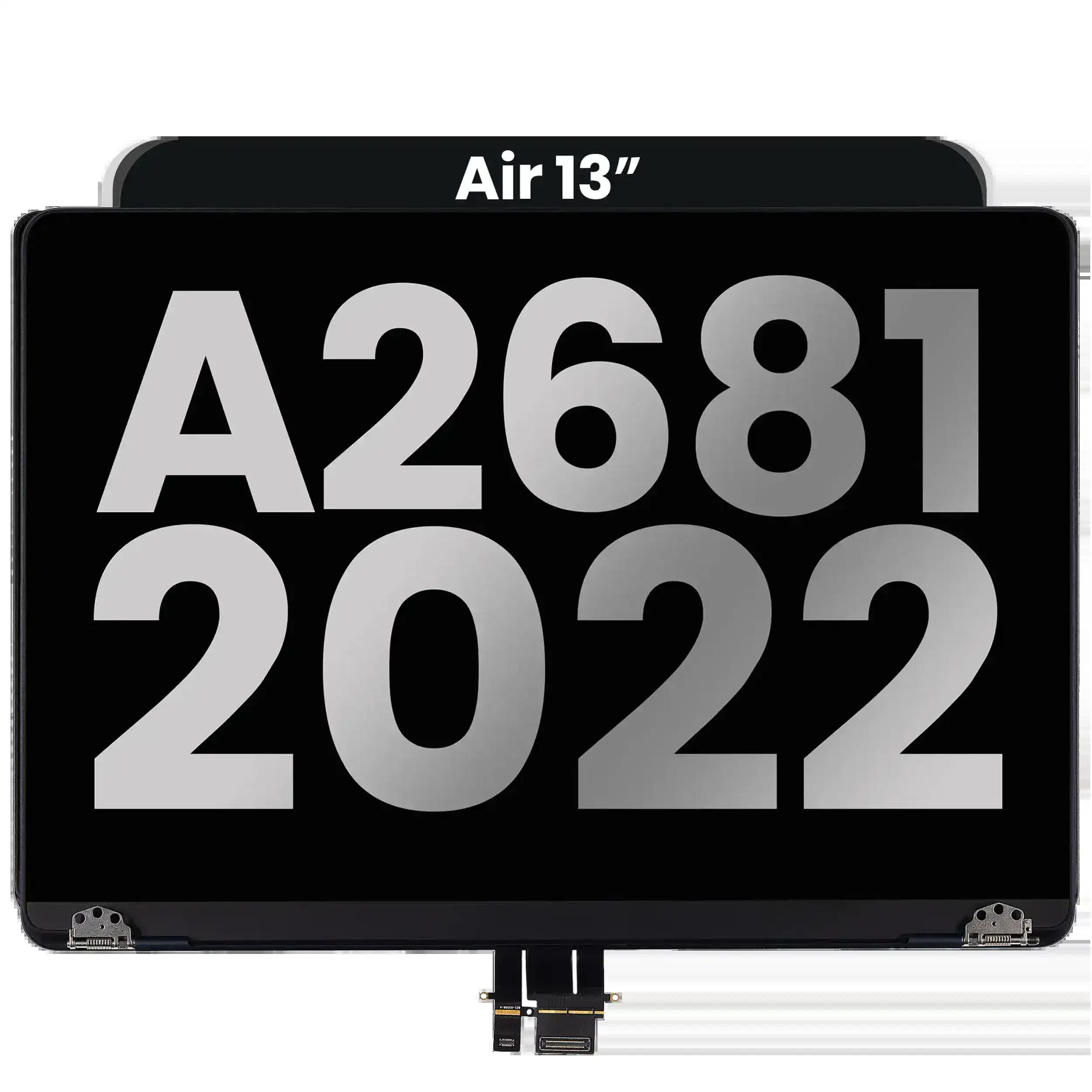 komplette LCD-Displayeinheit für MacBook Air 13" (A2681 / Mid 2022) (vormontiert Lid Angle Sensor Kabel) (ausgebautes Originalteil: Grade B) (Midnight)