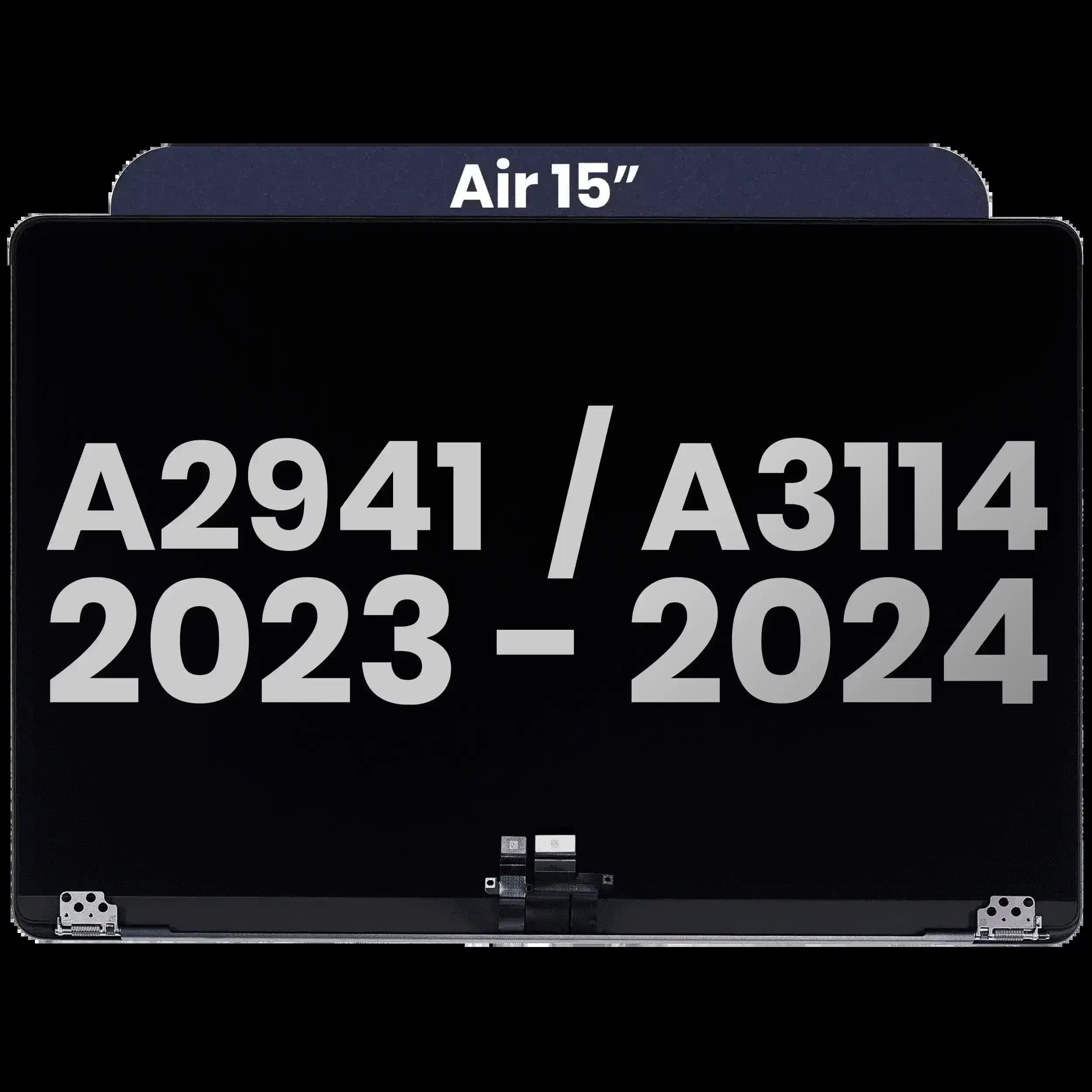 komplette LCD-Displayeinheit für MacBook Air 15" (A2941 / Mid 2023) / Air 15" (A3114 / Mid 2024) (vormontiert Lid Angle Sensor Kabel) (Used Original Pu