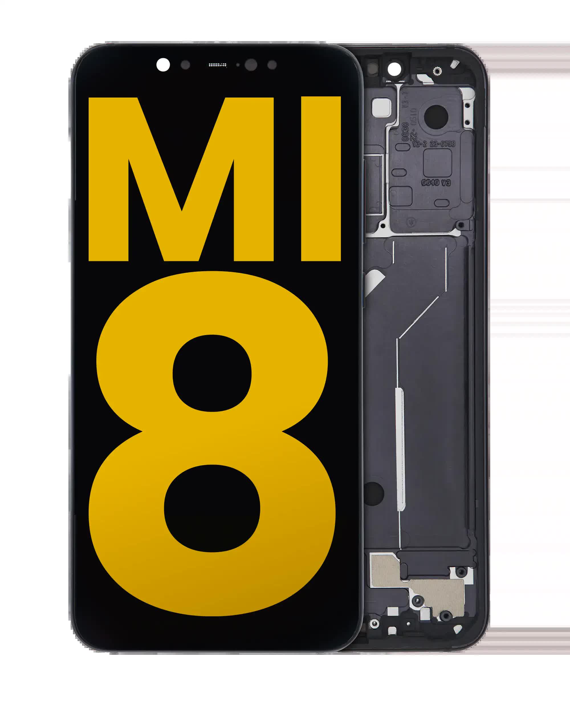 OLED Display mit Rahmen für Xiaomi Mi 8 (professionell aufgearbeitet) (Black (Schwarz))