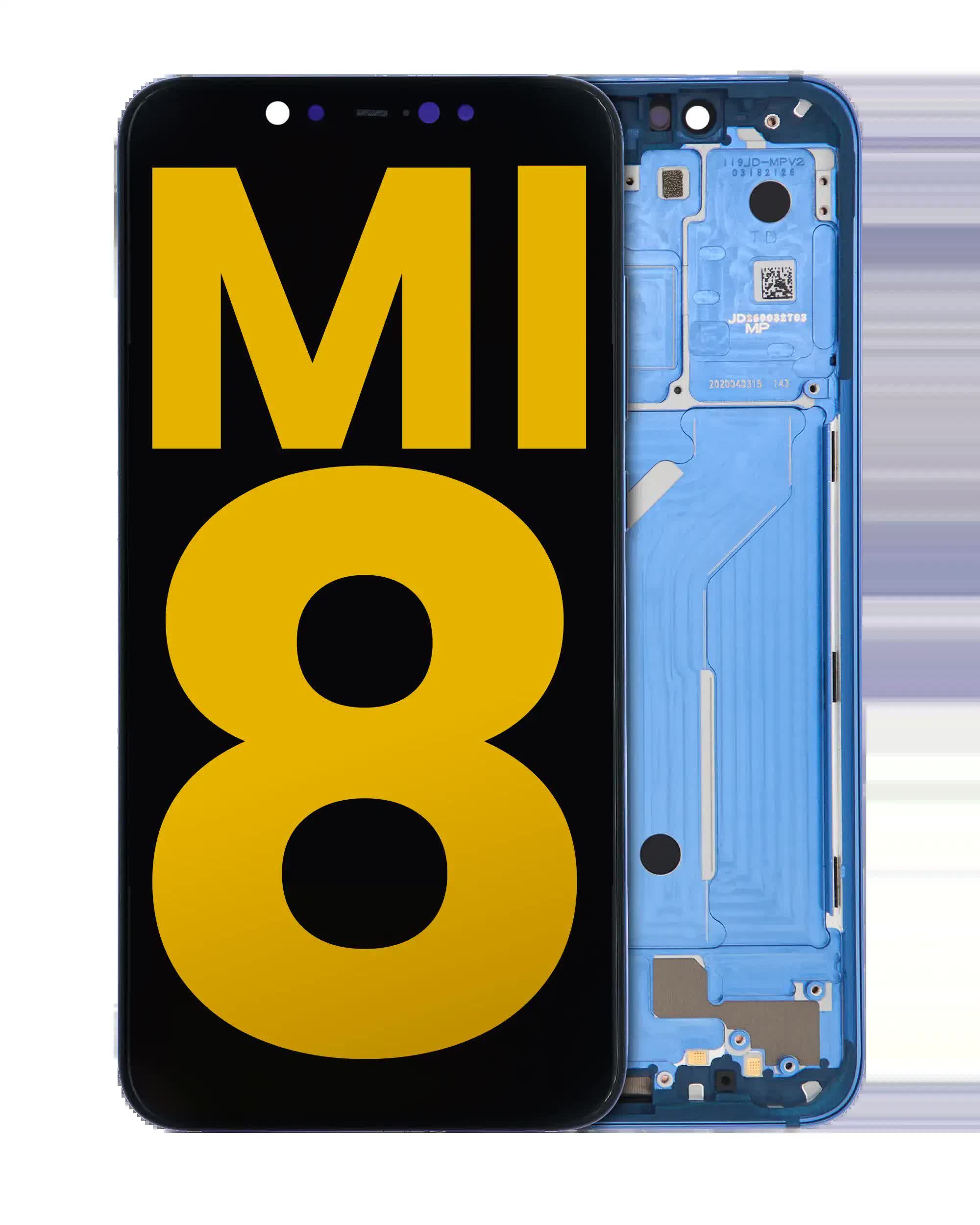 OLED Display mit Rahmen für Xiaomi Mi 8 (professionell aufgearbeitet) (Blue (Blau))