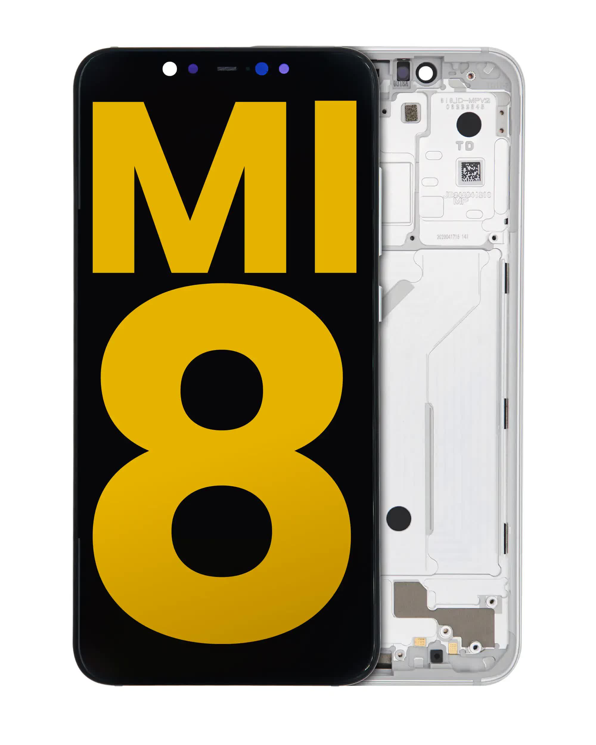 OLED Display mit Rahmen für Xiaomi Mi 8 (professionell aufgearbeitet) (White (Weiß))