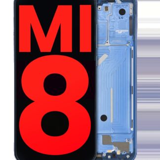 OLED Display mit Rahmen für Xiaomi Mi 8 (Aftermarket Plus) (Blue (Blau))