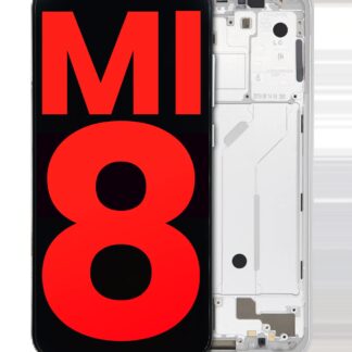 OLED Display mit Rahmen für Xiaomi Mi 8 (Aftermarket Plus) (White (Weiß))
