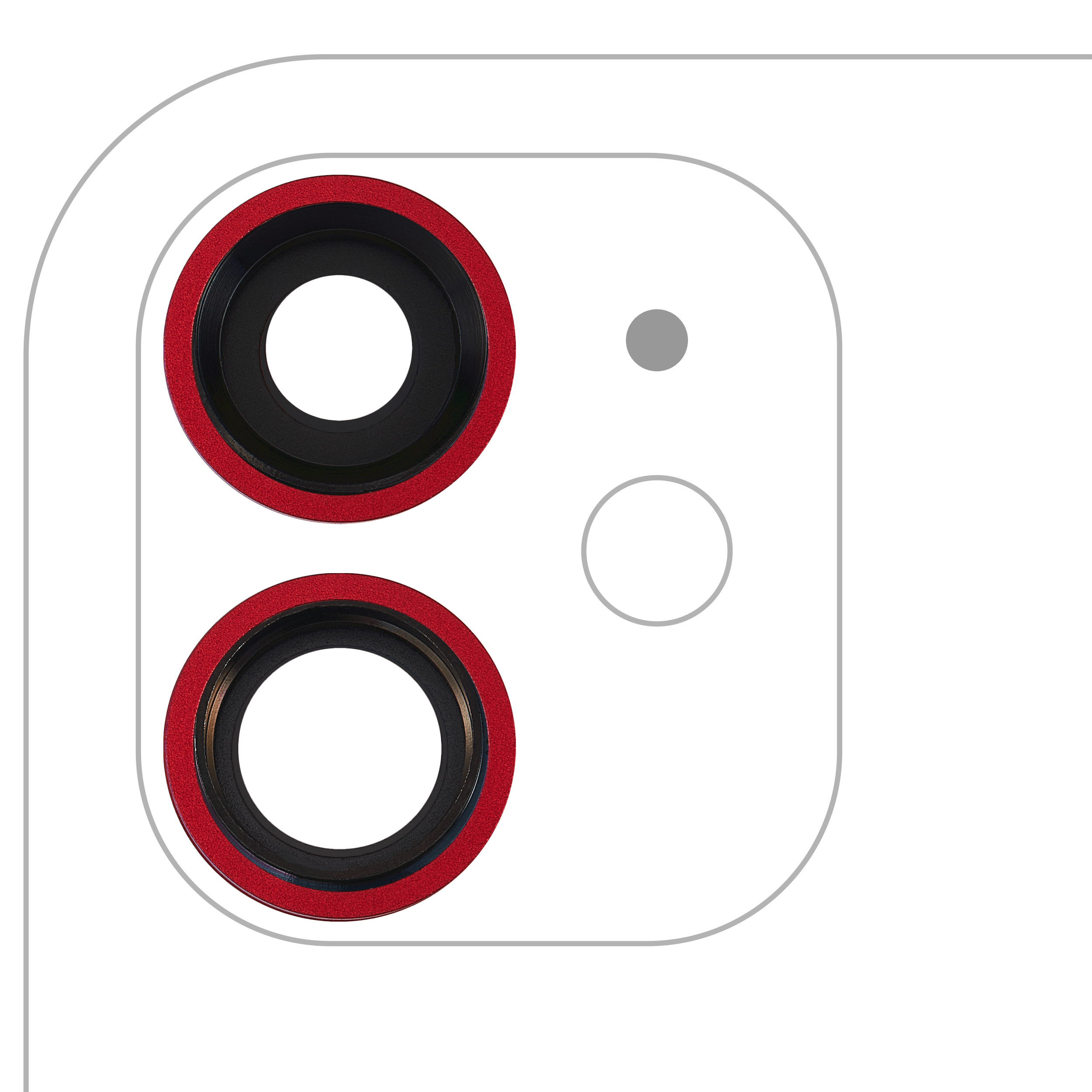 Rückkamera-Glas (nur Glas) mit Klebefolie für iPhone 11 (2-teiliges Set) (Aftermarket Plus) (10er-Pack) – Bild 4